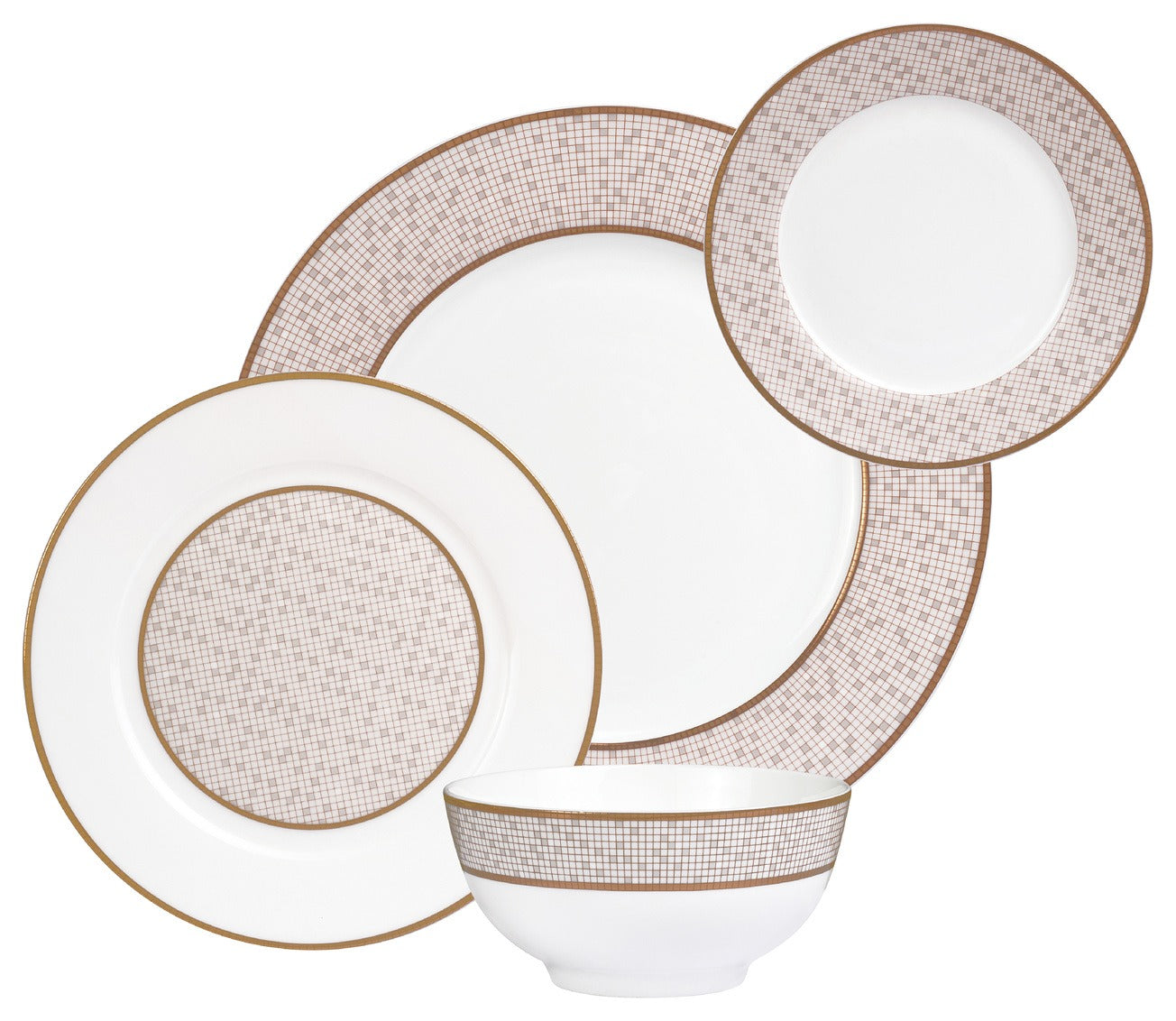 Mosaic Bone China 16 Piece Dinnerware Set