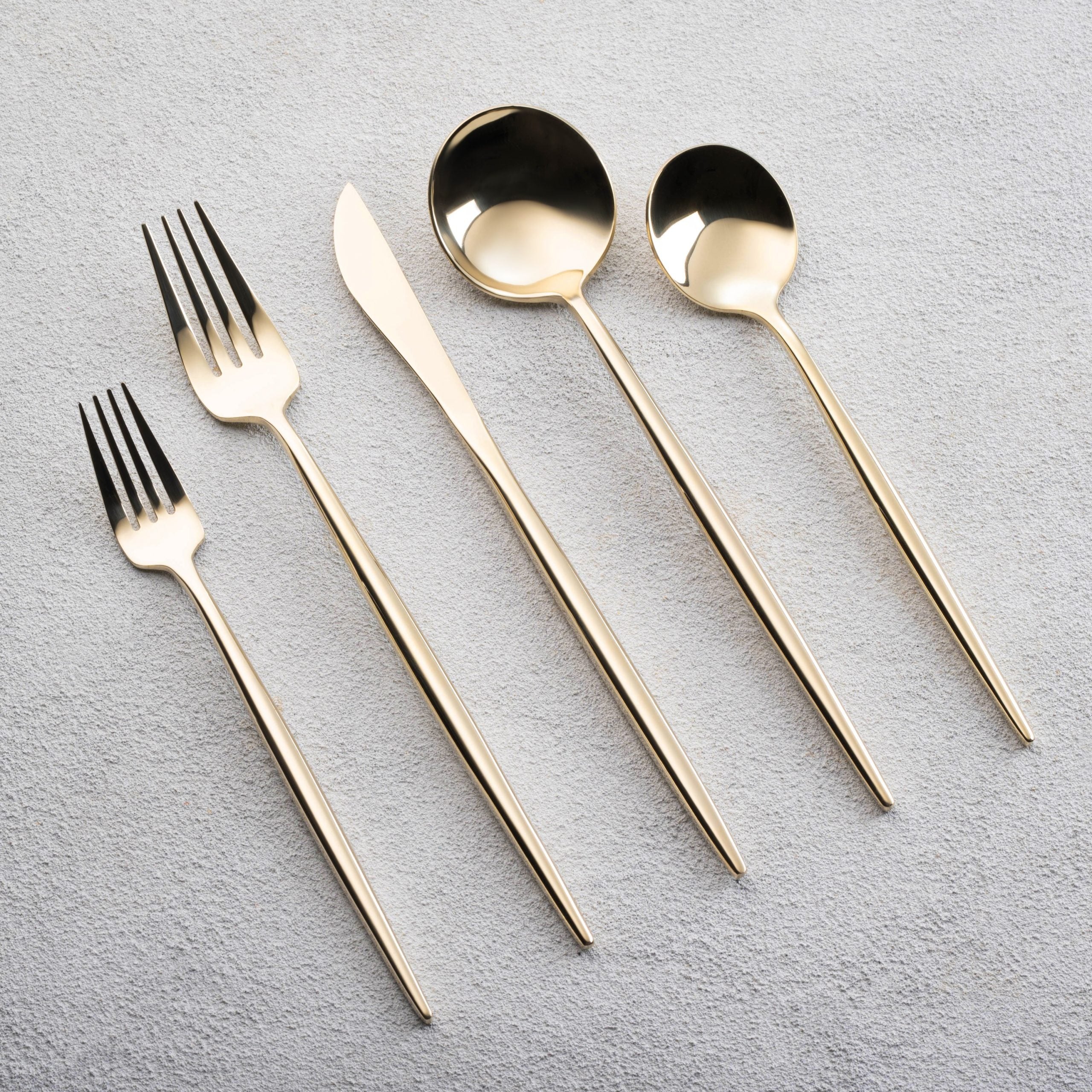 Vikko - Vera Shiny Champagne Gold 20 Pc Flatware Set