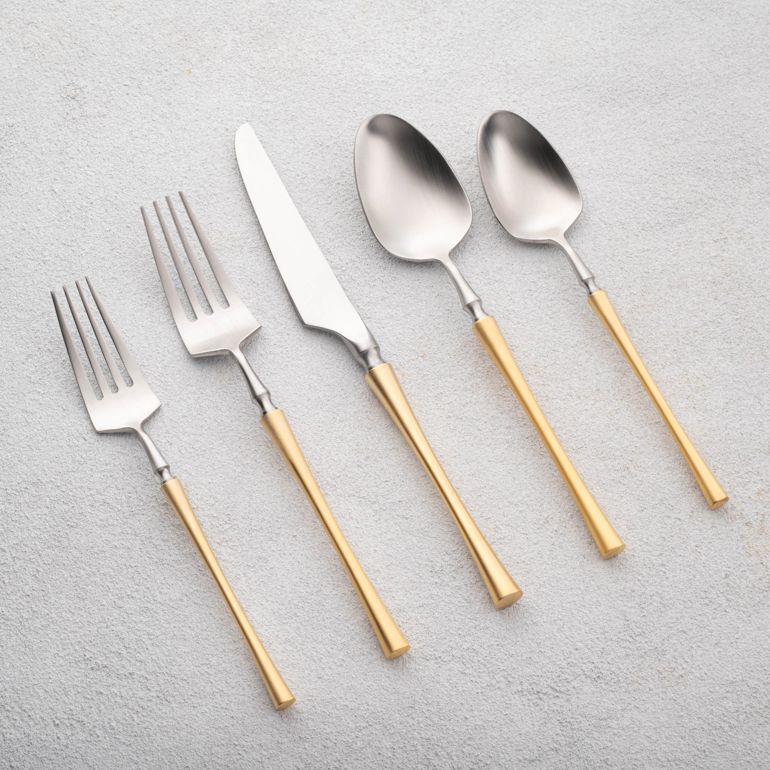 Vikko - Irene Brushed Silver with Gold Handle 20 Pc Flatware Set