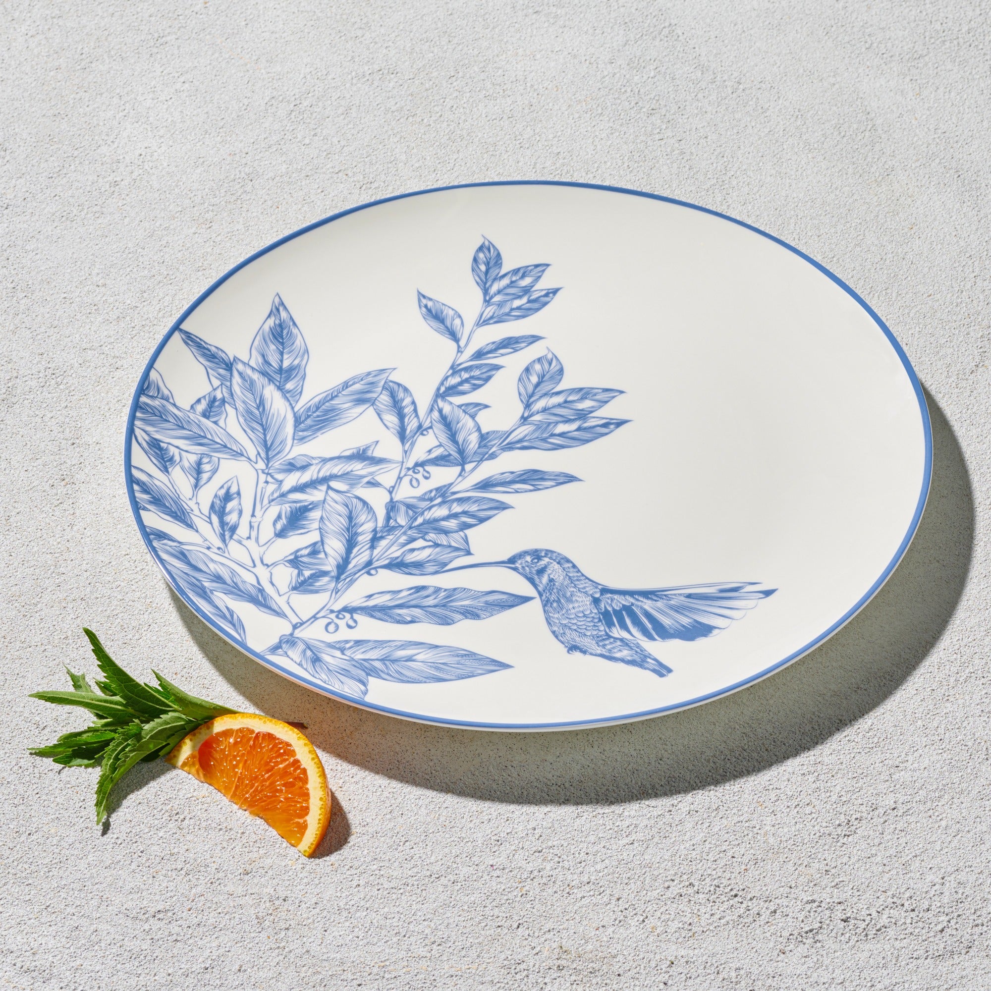 Vikko- Bliss Hummingbird Charger Plate - Blue