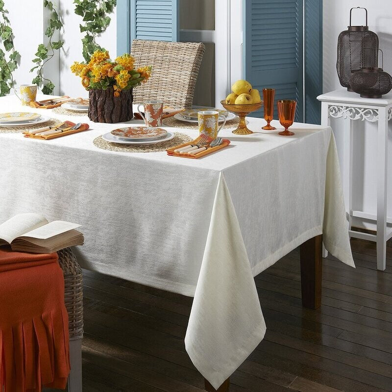 Lisbon White Tablecloth 66 x 162