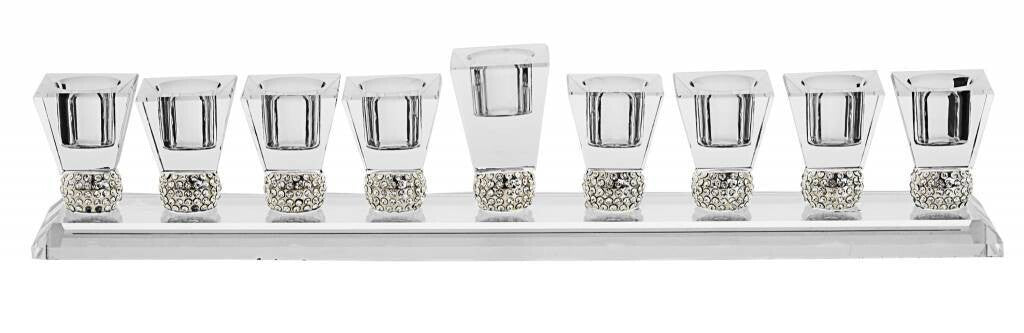 Crystal menorah short with stones