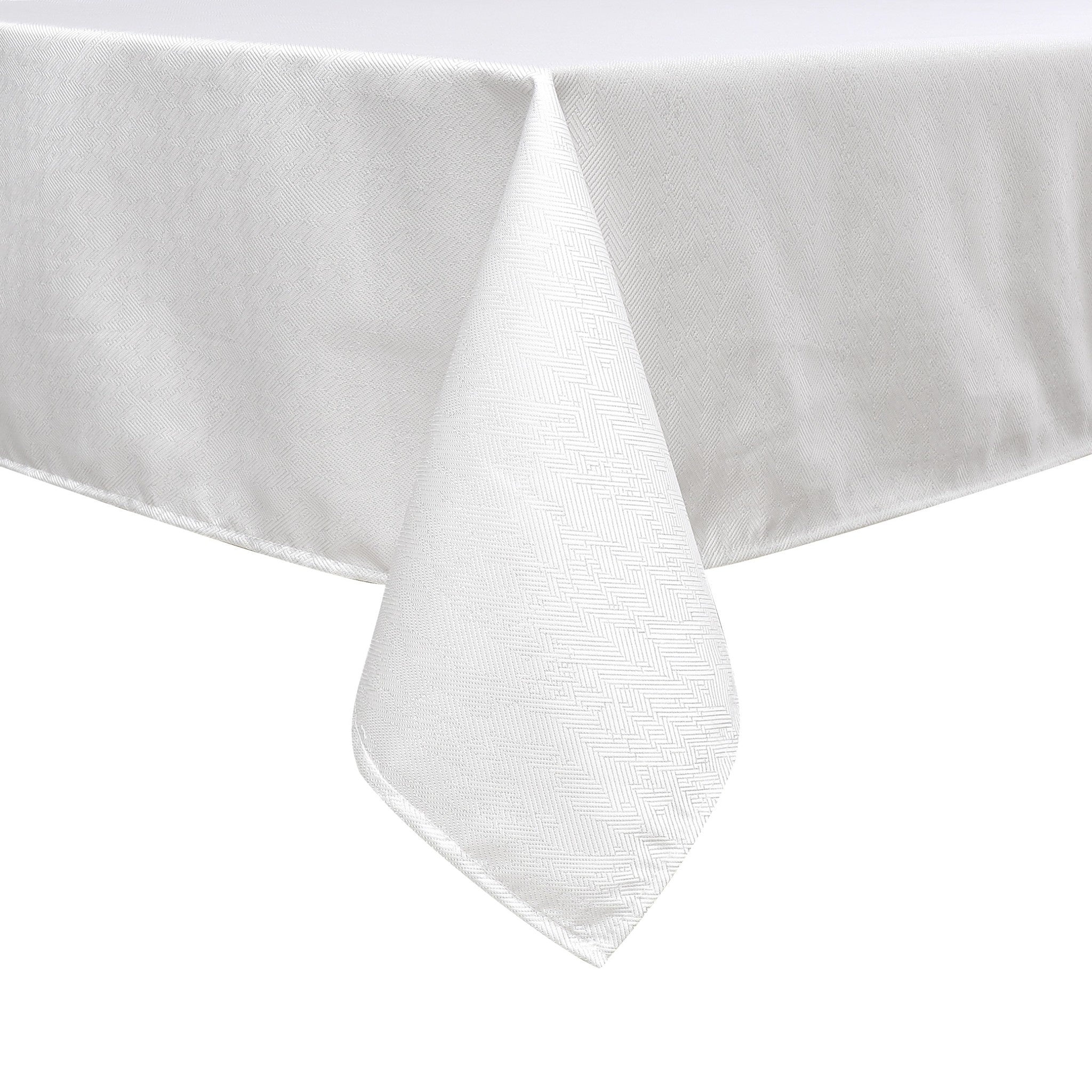 TC1335- 70 x 160 Jacquard Desert White Silver Tablecloth