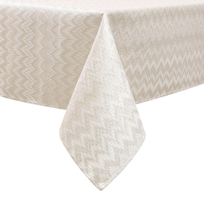 TC1354- 70 x 160 Jacquard Zigzag Gold Tablecloth