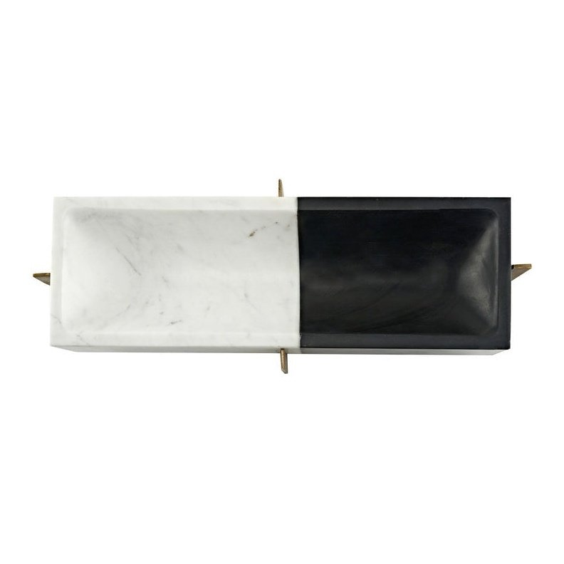 Checker Marble Brass Tray