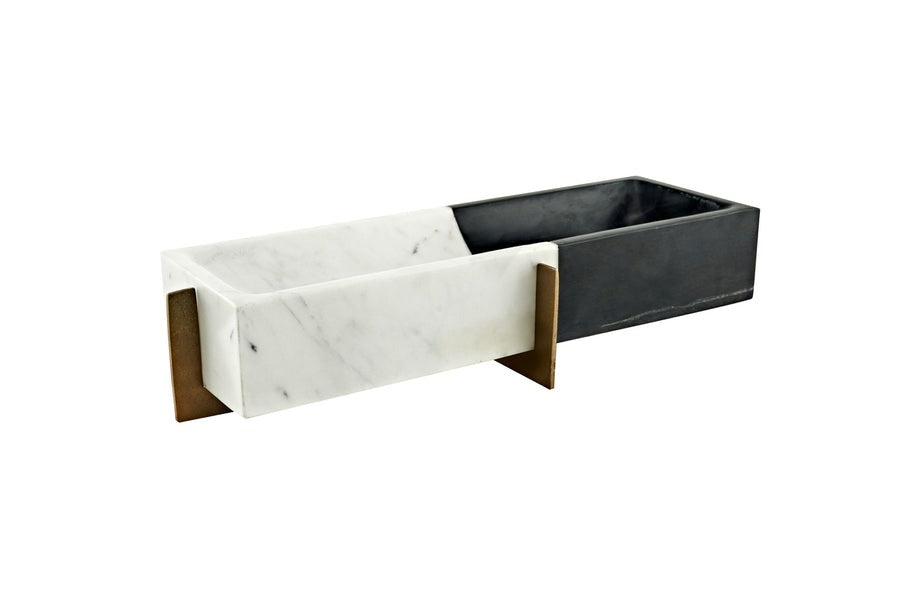 Checker Marble Brass Tray