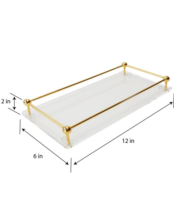 Acrylic Tray with Golden Tubes