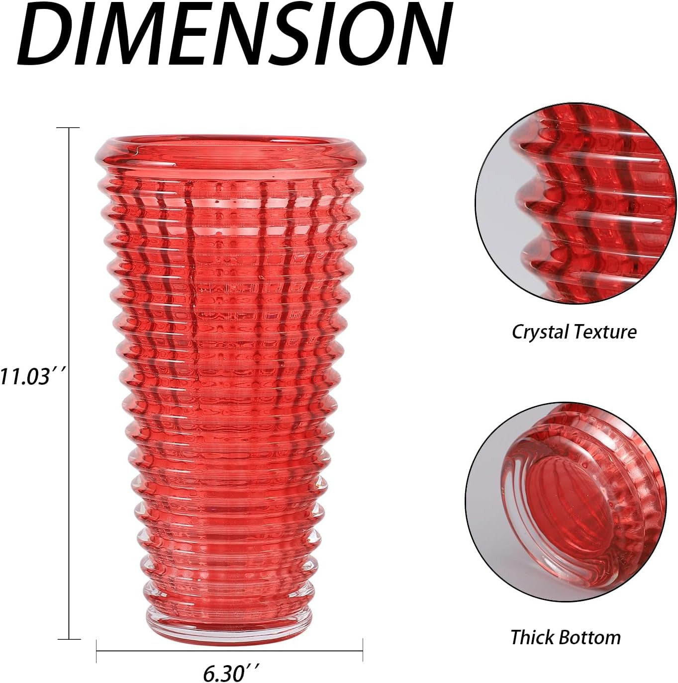 Jewel Red Glass Vase