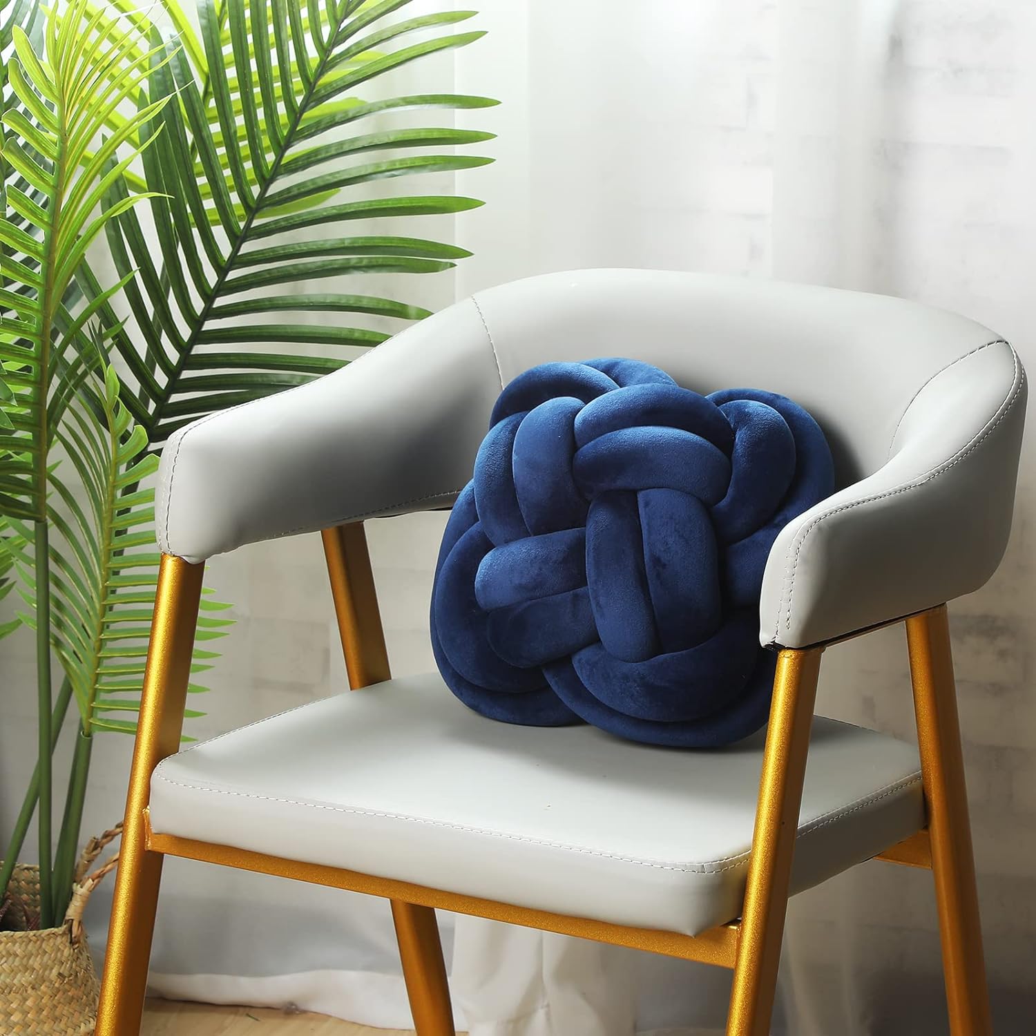 Navy Blue Knot Pillow 12"