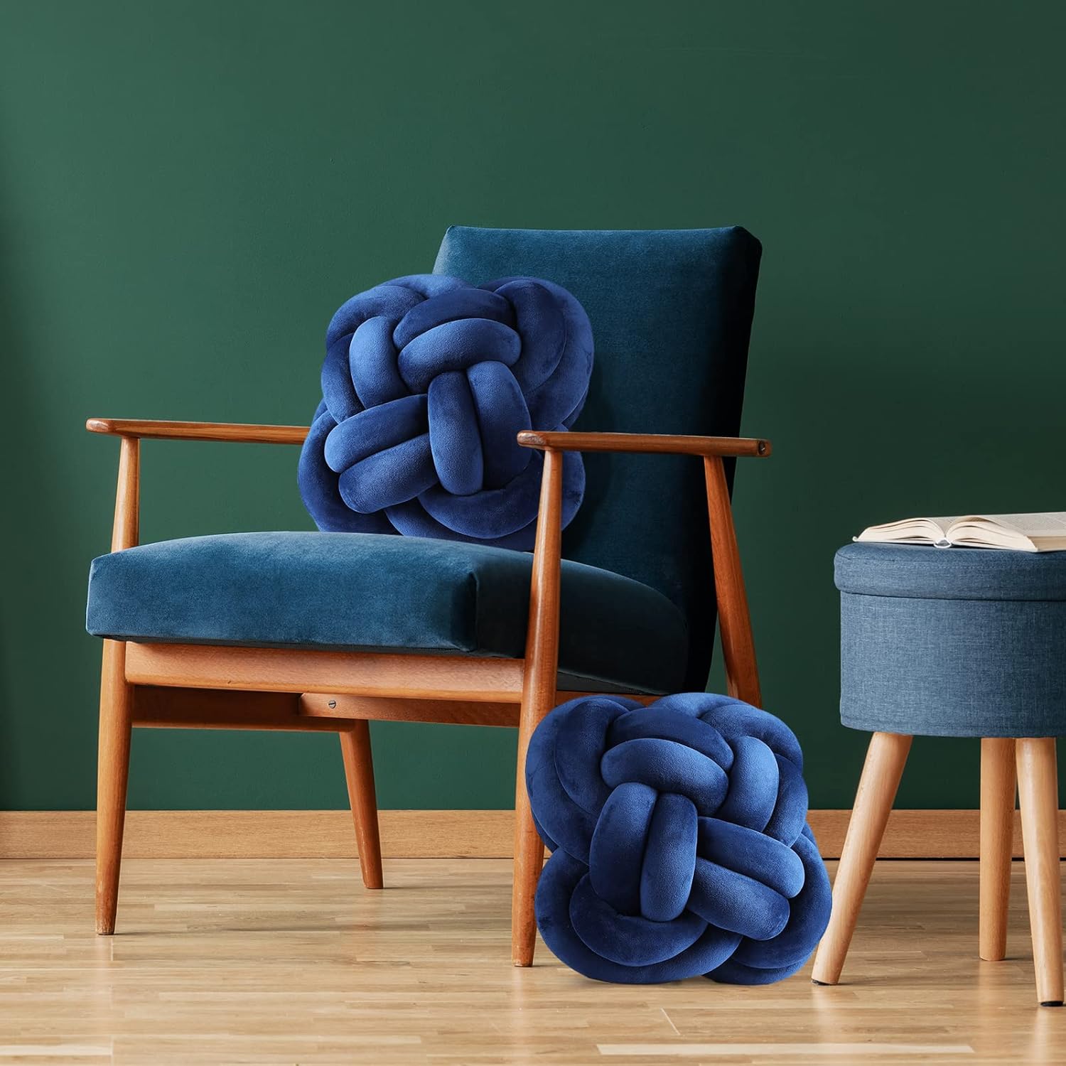 Navy Blue Knot Pillow 12"