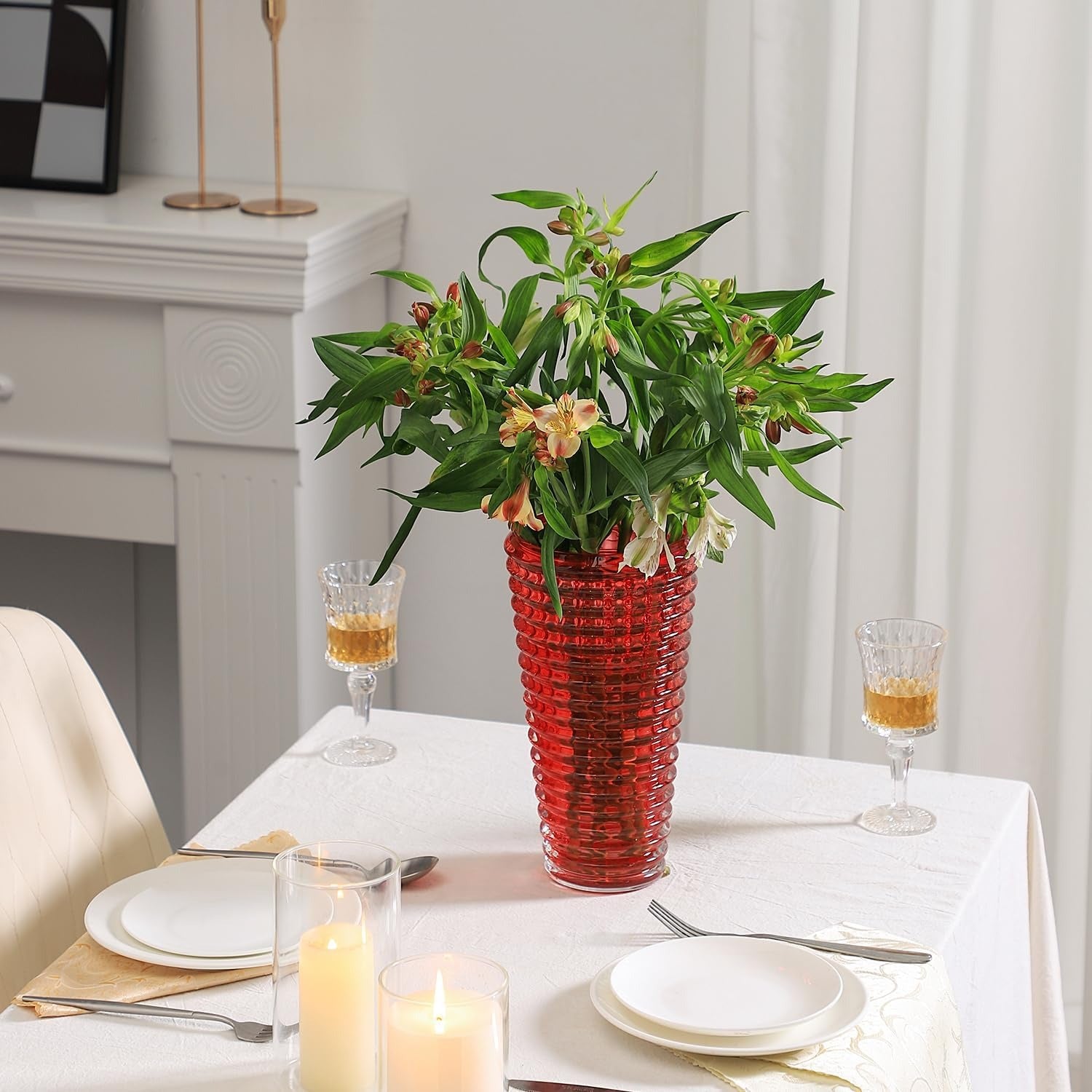 Jewel Red Glass Vase