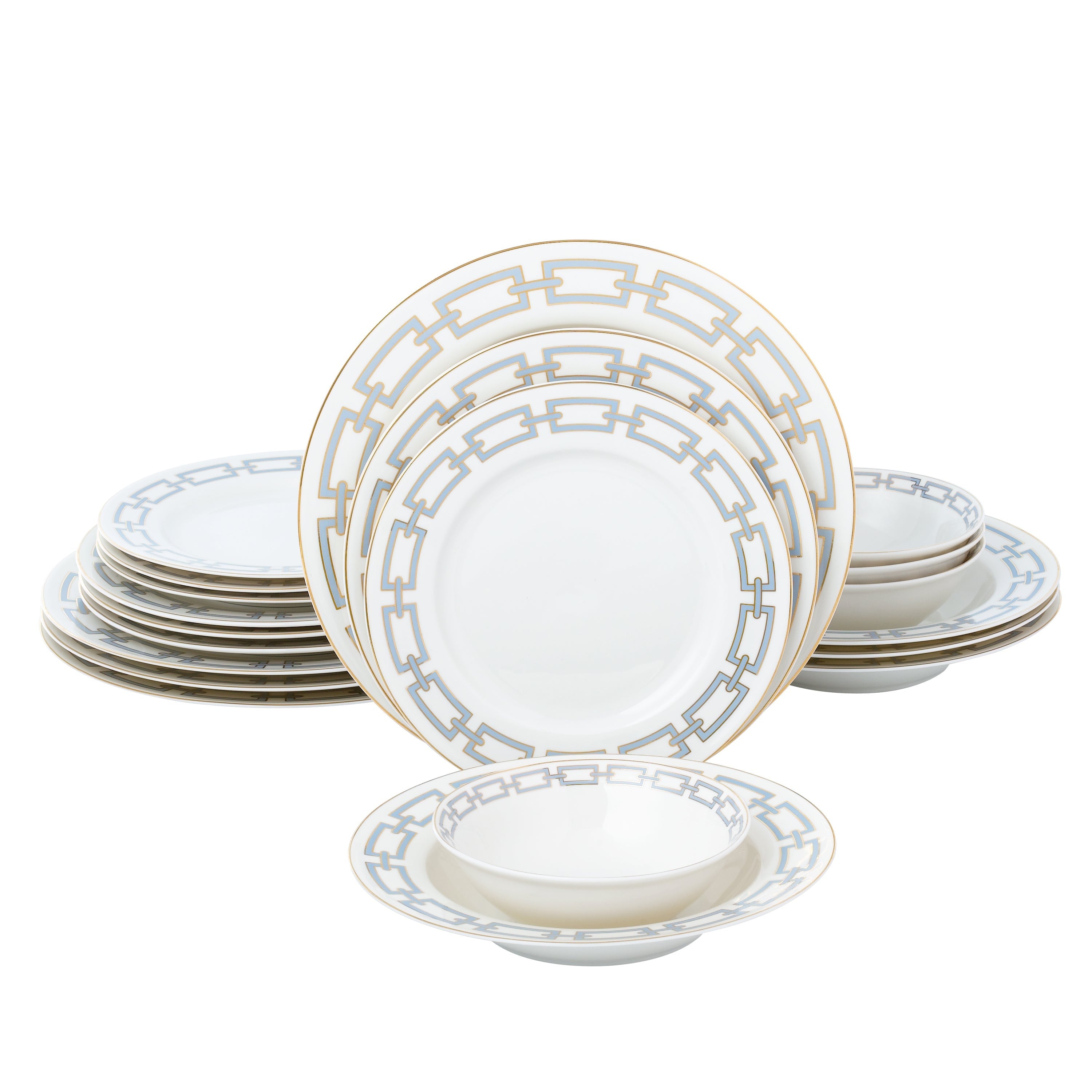 Abbey Light Blue 20 Piece Dinnerware Set
