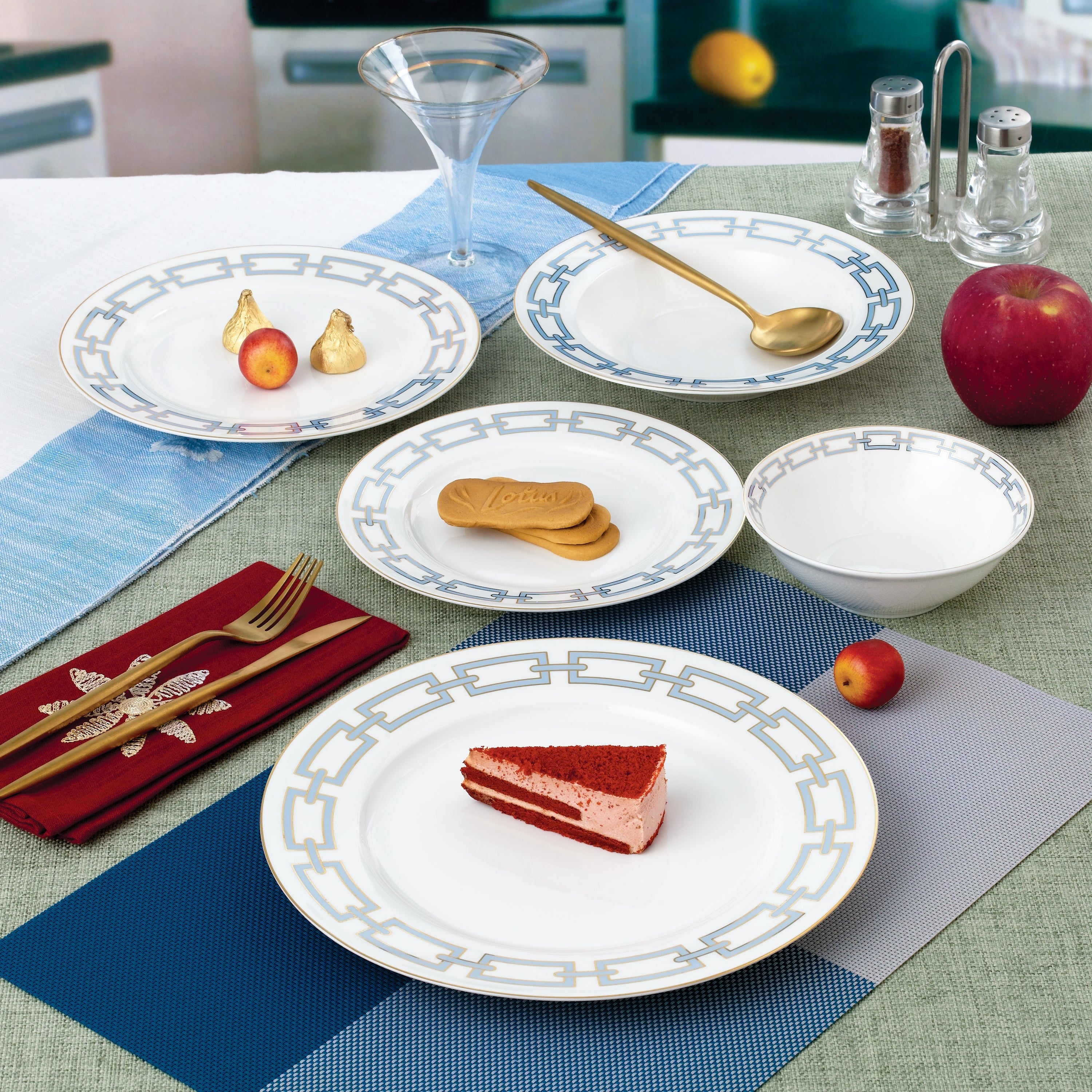 Abbey Light Blue 20 Piece Dinnerware Set