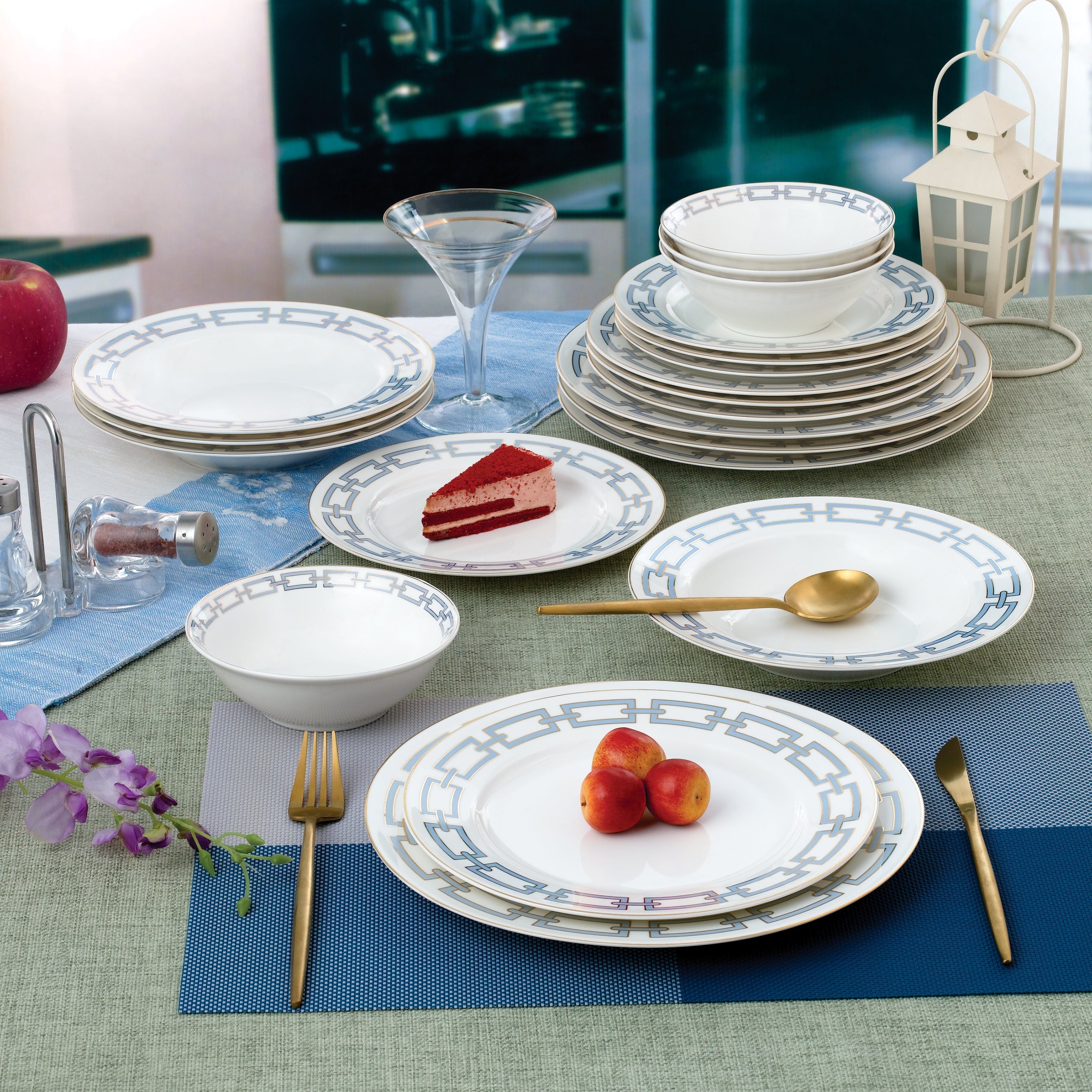 Abbey Light Blue 20 Piece Dinnerware Set