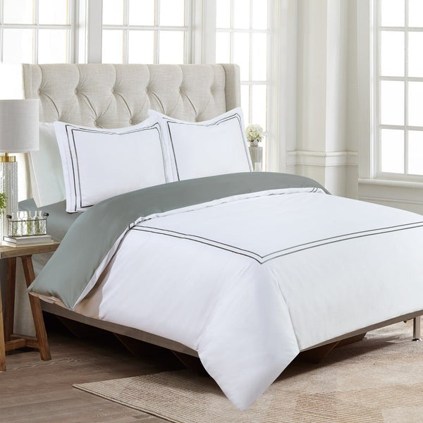 Flora Hotel Collection - White with Gray Embroidery #BL50-2