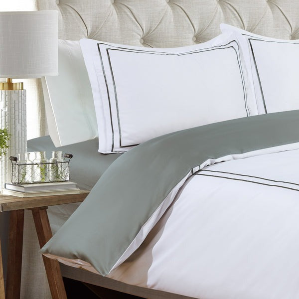 Flora Hotel Collection - White with Gray Embroidery #BL50-2