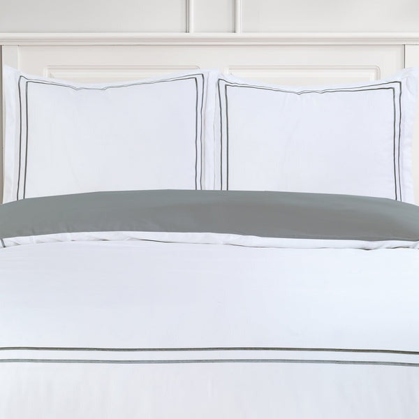 Flora Hotel Collection - White with Gray Embroidery #BL50-2