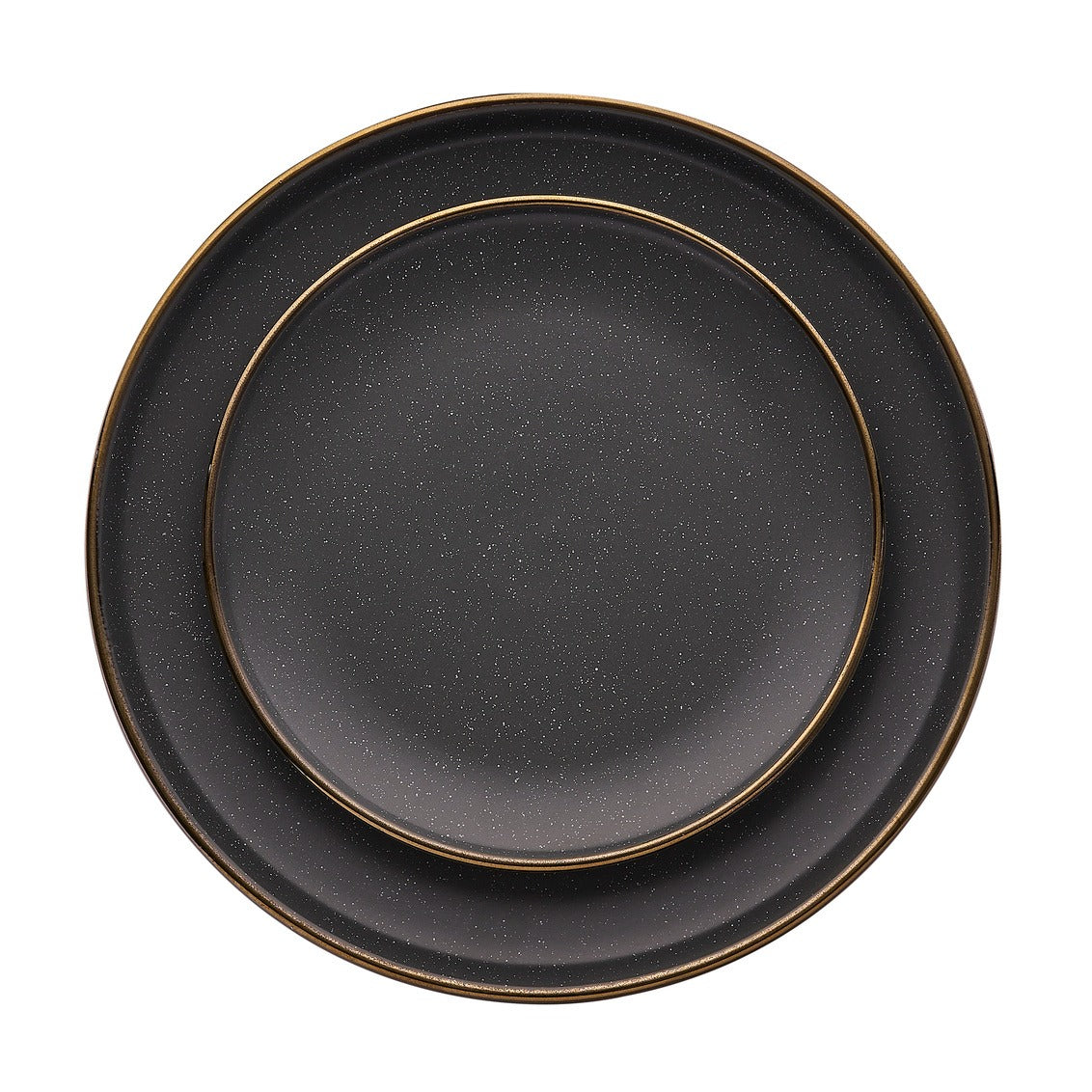 Beaumont Grey Gold Rim 16 Piece Dinnerware Set