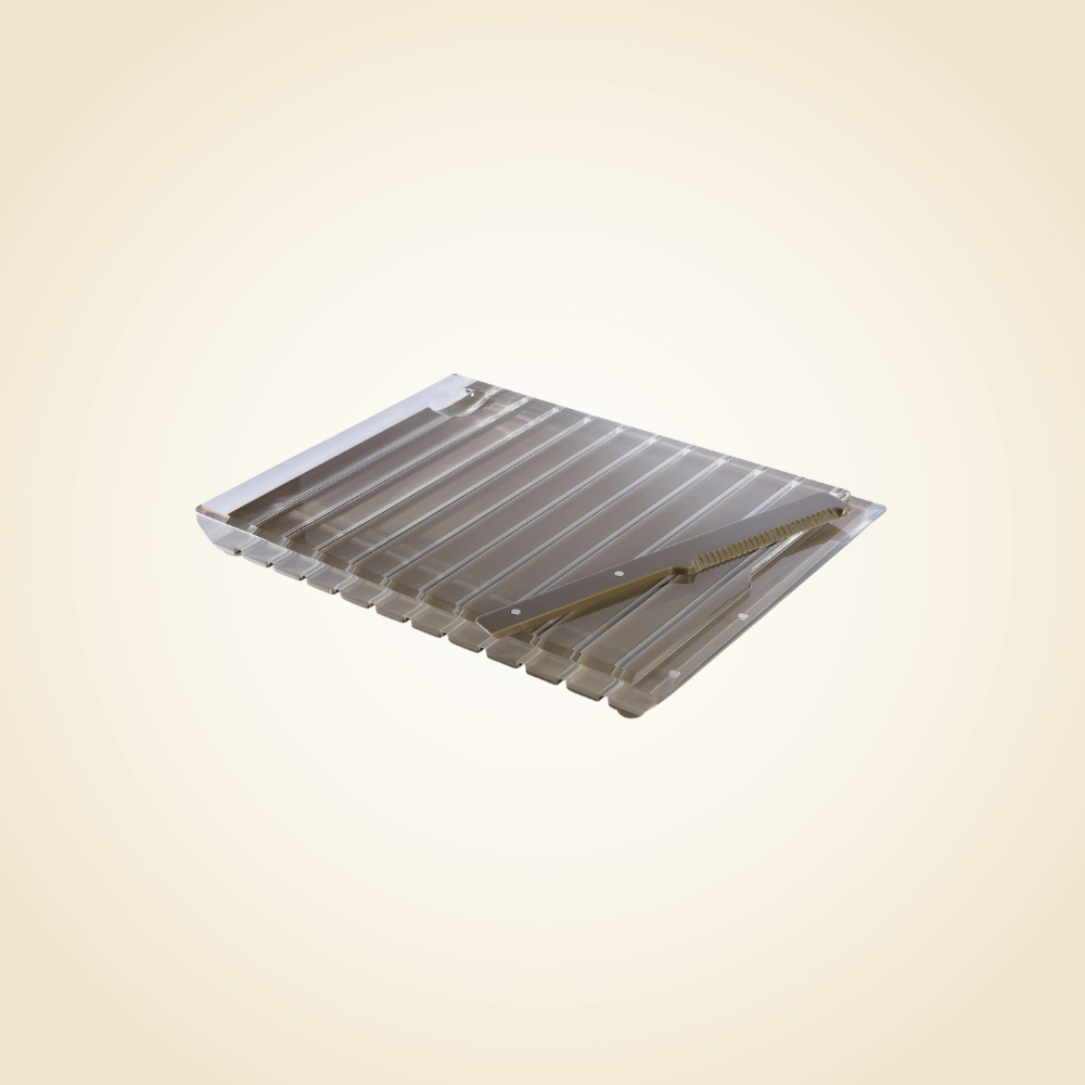 Grey Striped Acrylic Challah Board