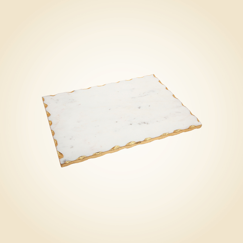 White Marble Board with Gold Edge 16x 12