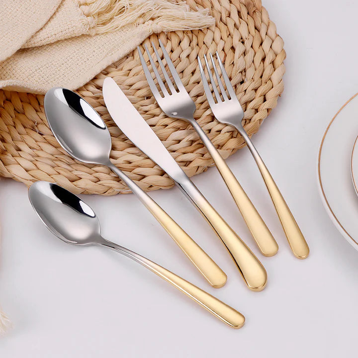 Colorblock Two Toned 20 Piece Flatware