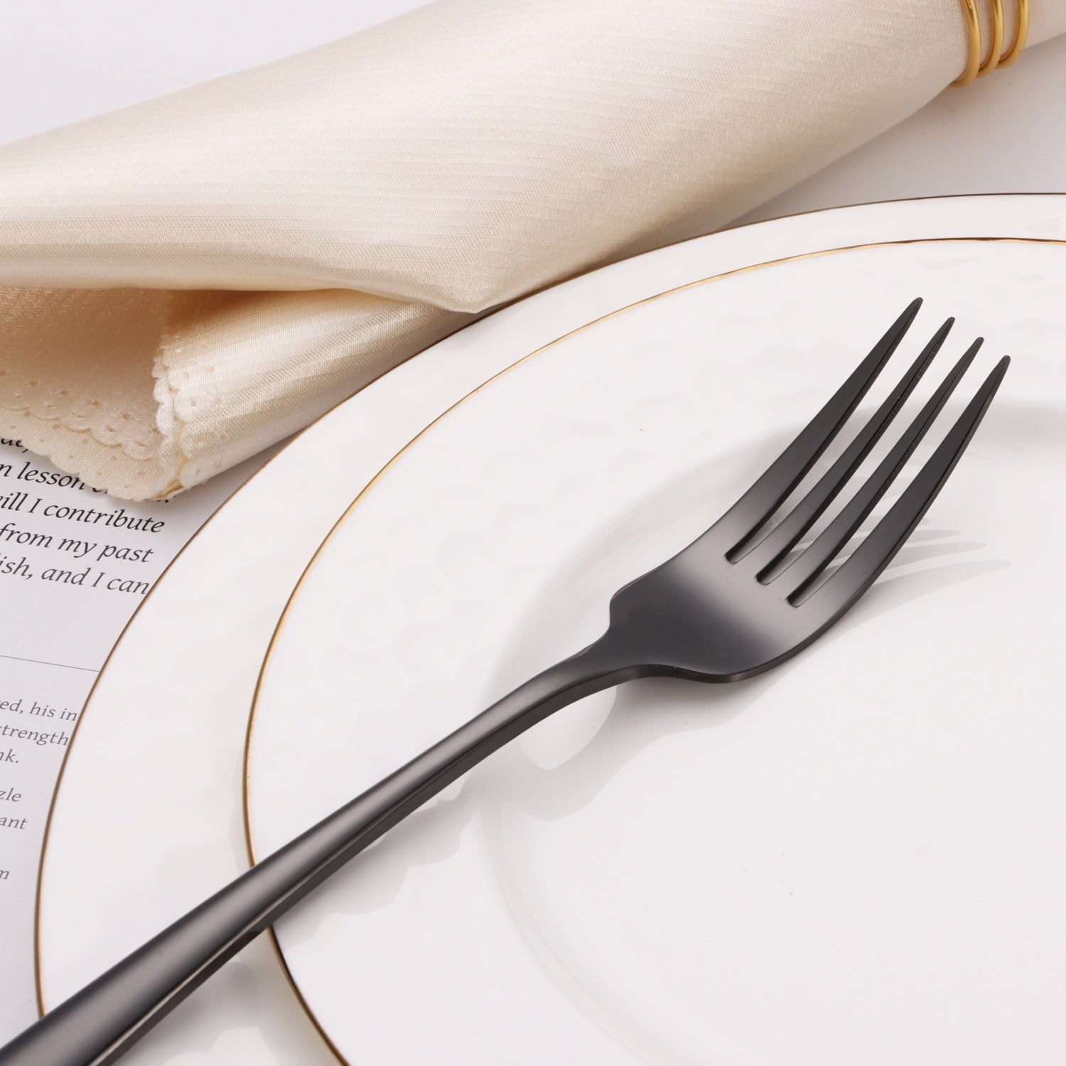 Colorblock Black 20 Piece Flatware