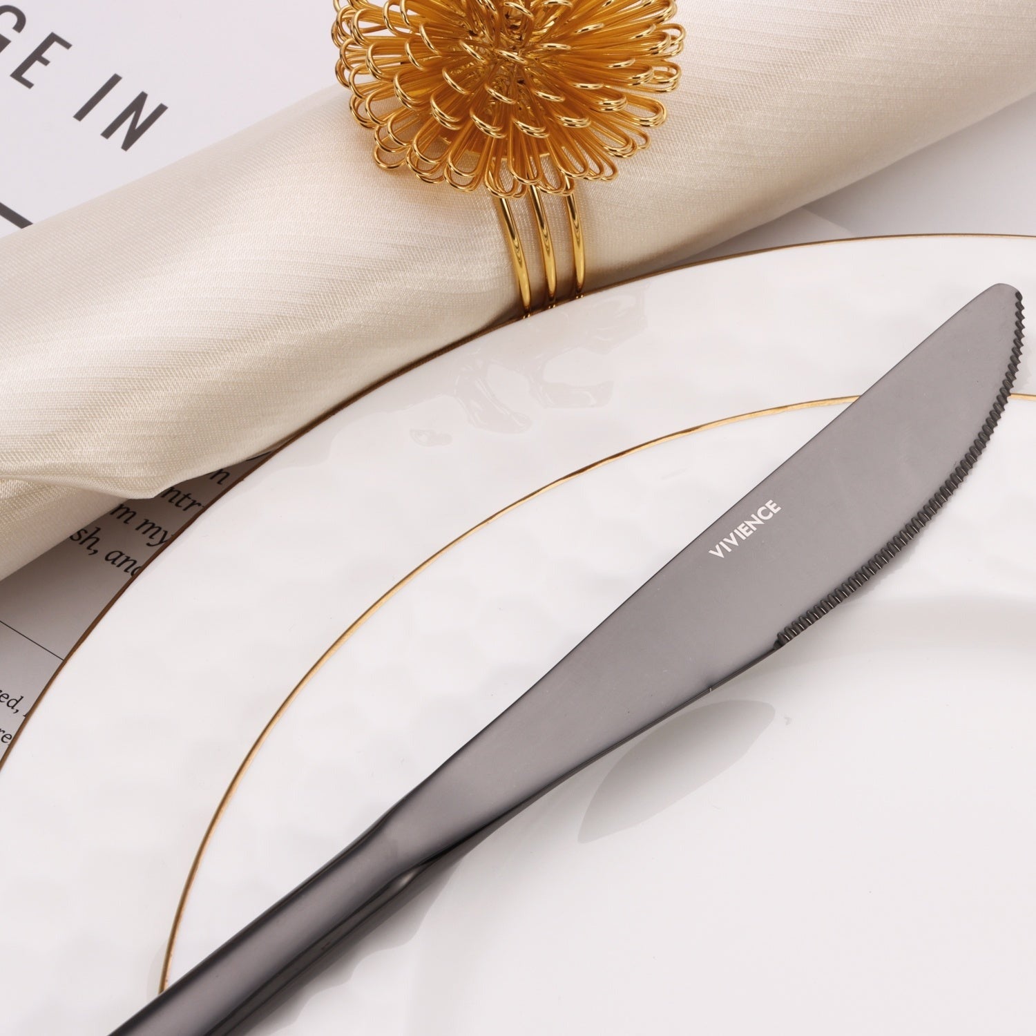 Colorblock Black 20 Piece Flatware