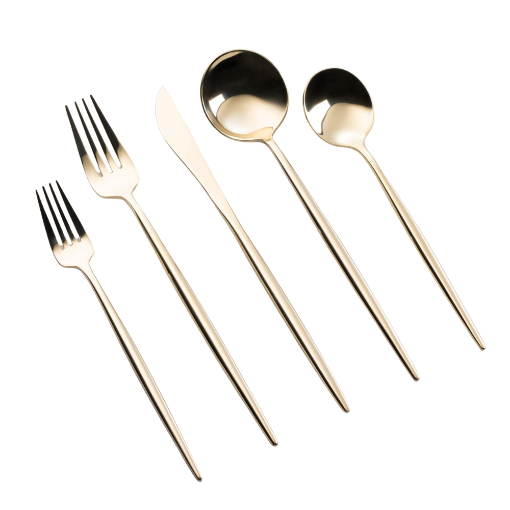 Vikko - Vera Shiny Champagne Gold 20 Pc Flatware Set
