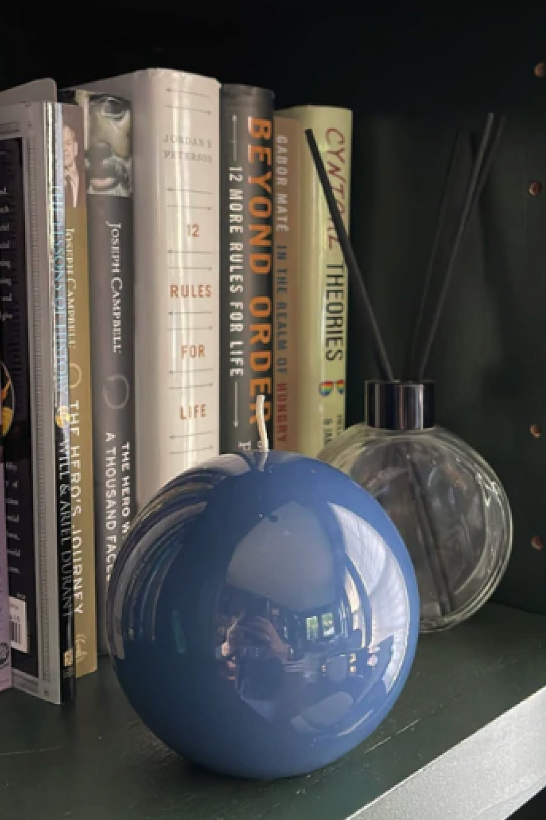 4 inch High Gloss Candle Sphere Blue