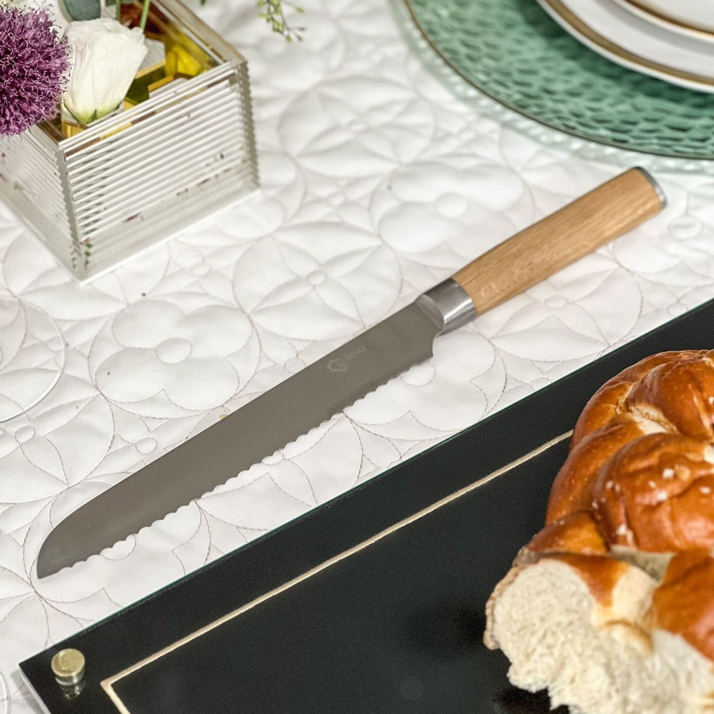 Challah Knife with Weathered Oak Handle