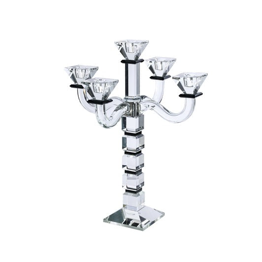 6 Branches Black Candelabra Square Design
