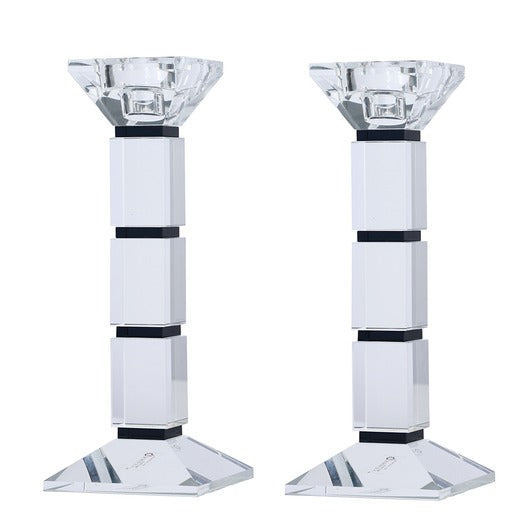 Crystal Candlesticks Square Design Black wide