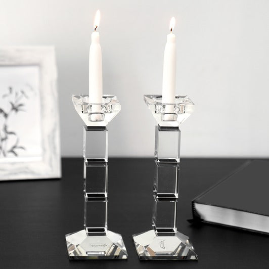 Crystal Candlesticks Square Design Black wide