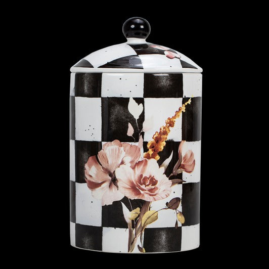 Chic Checkered Porcelain Cookie Jars Medium