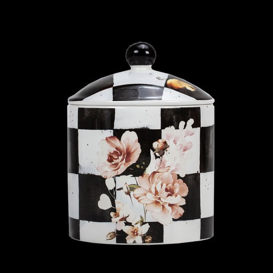 Chic Checkered Porcelain Cookie Jars Small