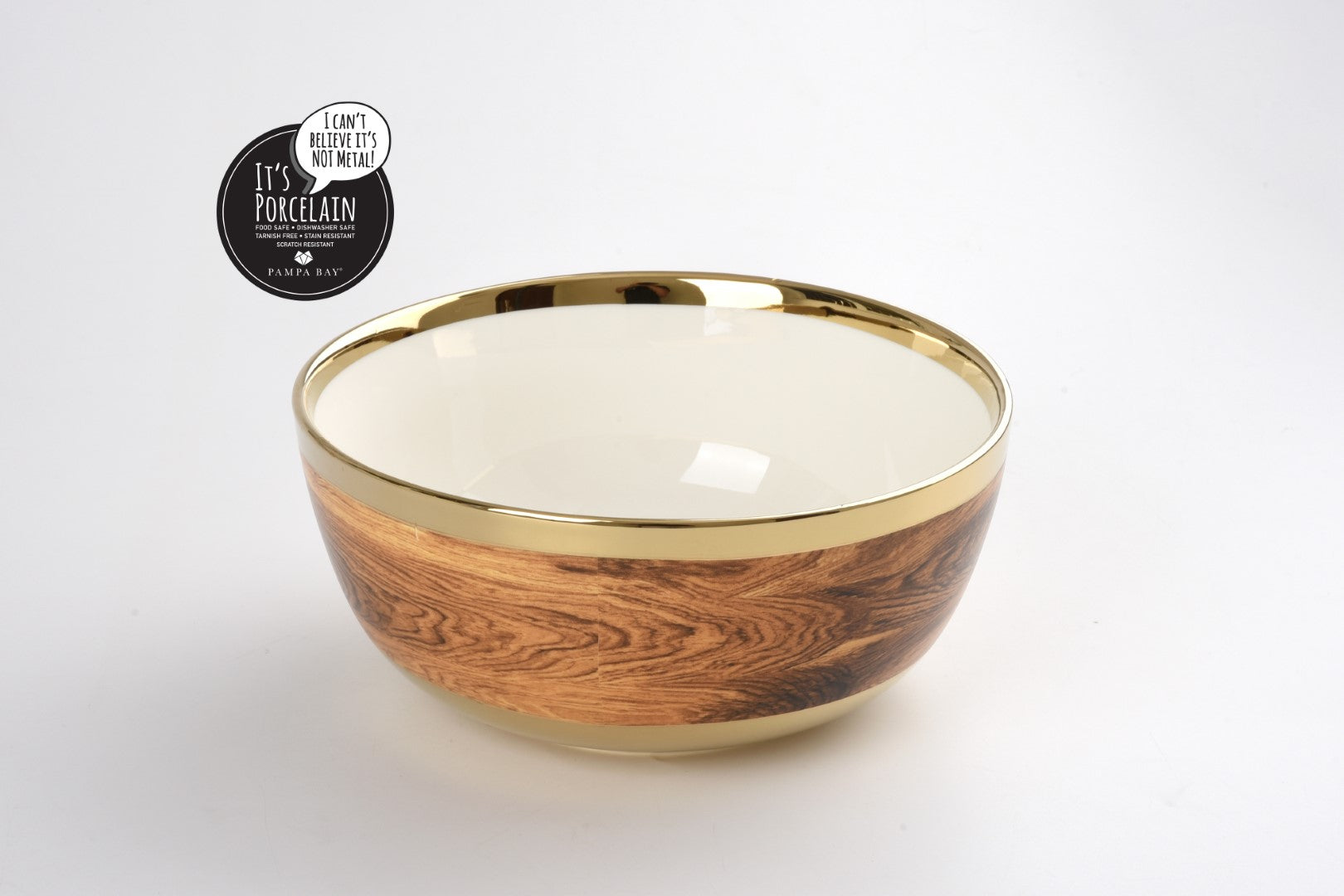 Madera Wood Gold Large Bowl