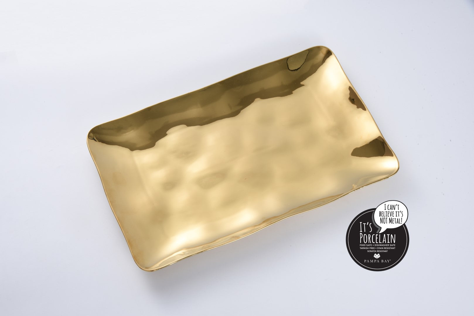 Gold Simple Ceramic Rectangular Platter