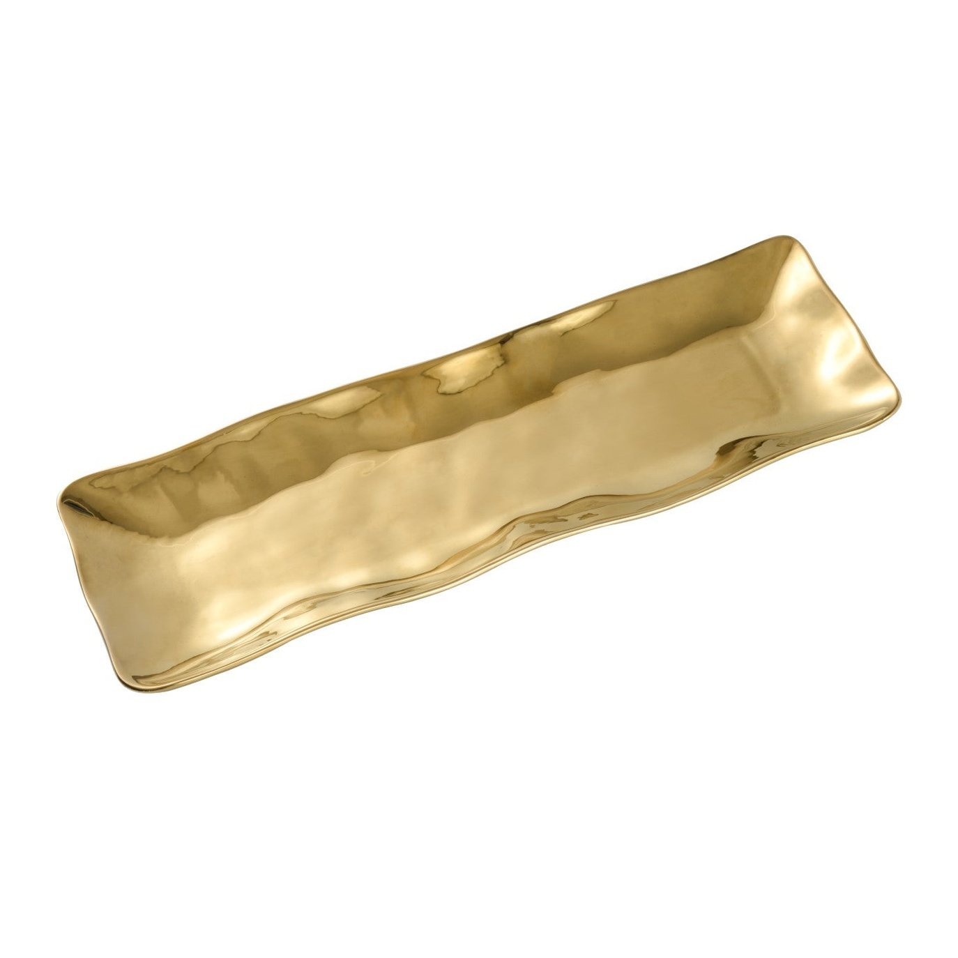 Simple Ceramic Gold Rectangle Serving Piece