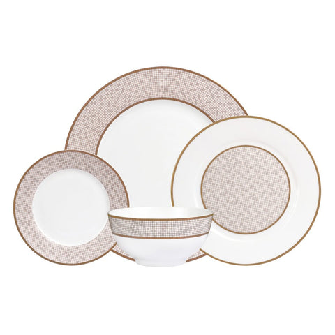 Mosaic Bone China 16 Piece Dinnerware Set