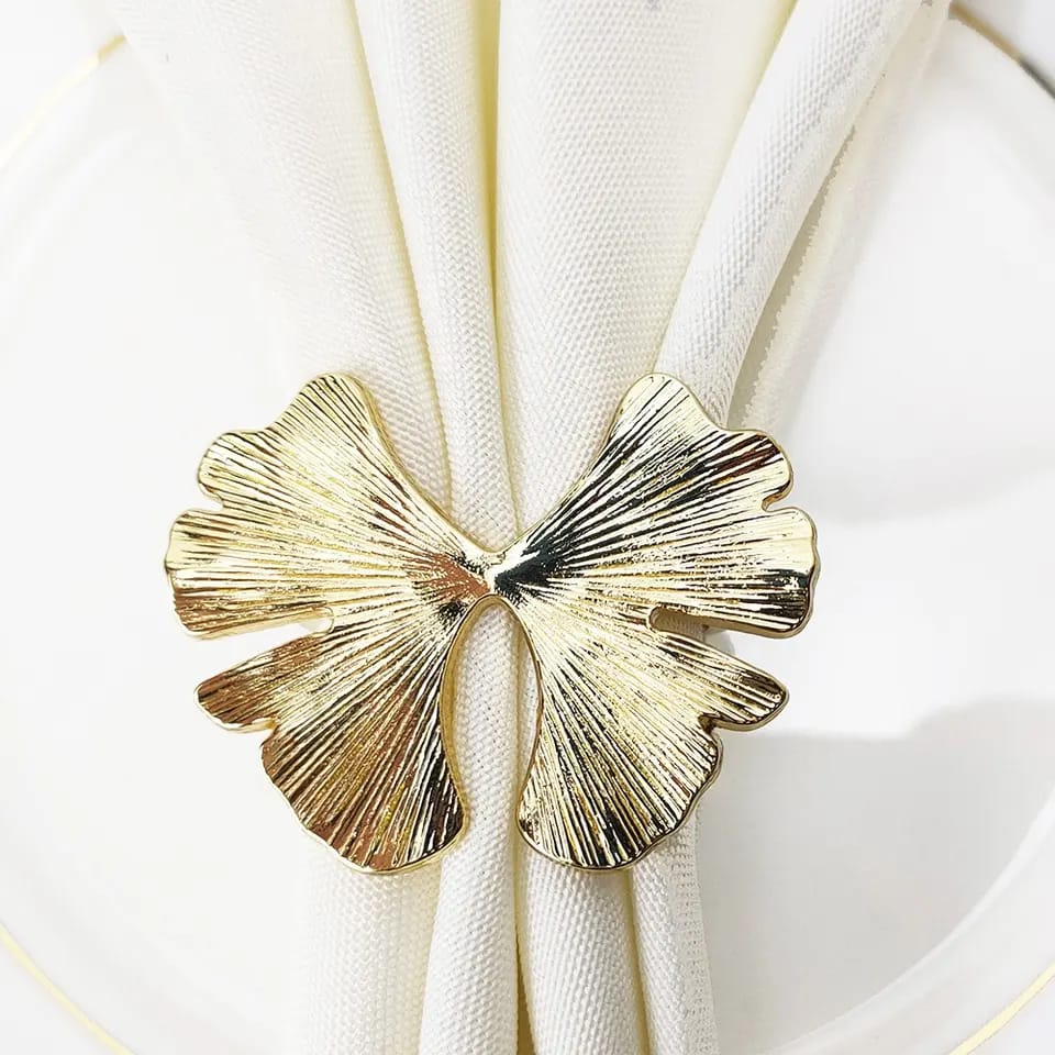 Half Butterfly Napkin Rings - Gold Set of 6