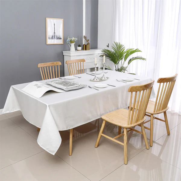 TC1335 Jacquard Desert White Silver Tablecloth