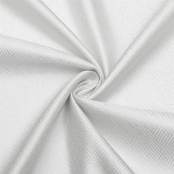 TC1335 Jacquard  Desert White Silver Tablecloth