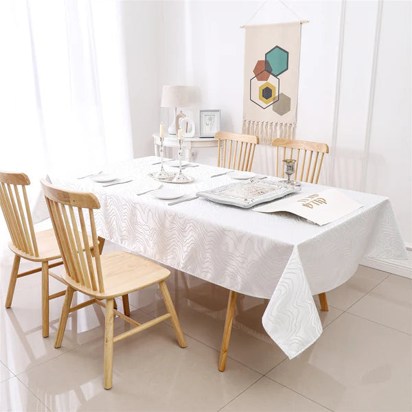 TC1348 Jacquard Silver Ripple Tablecloth