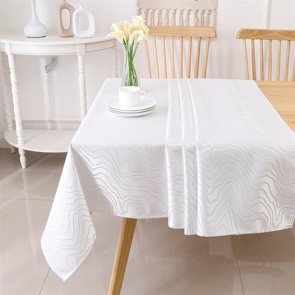 TC1348 Jacquard Silver Ripple Tablecloth