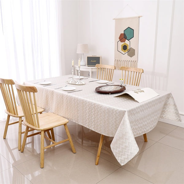 TC1354 Jacquard Zigzag Gold Tablecloth