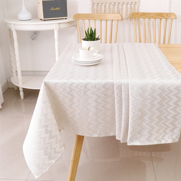 TC1354 Jacquard Zigzag Gold Tablecloth
