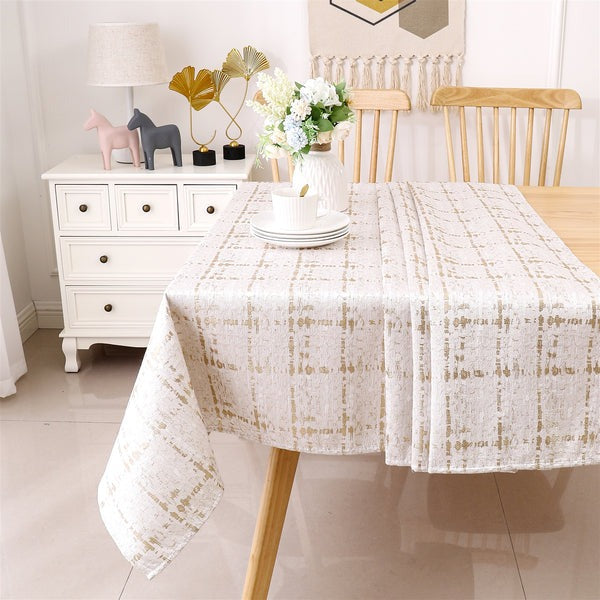 TC1356 Jacquard Wave Gold Tablecloth