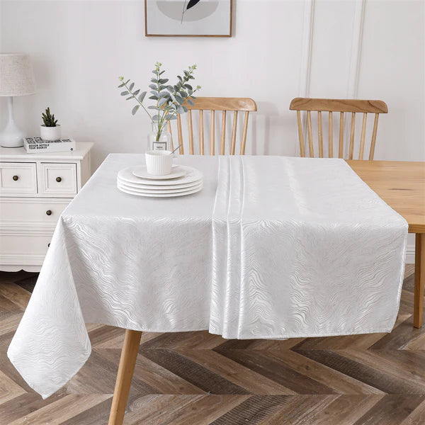 TC1358  Jacquard Sparkle Silver Tablecloth