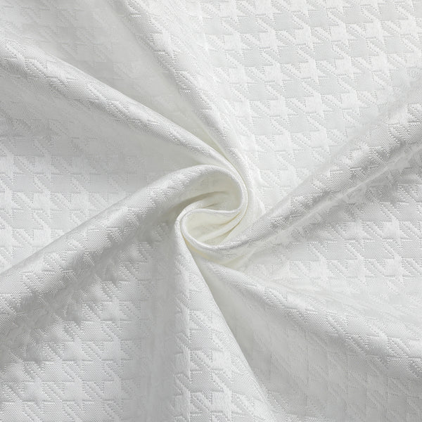 TC1373  White Jacquard Houndstooth Tablecloth