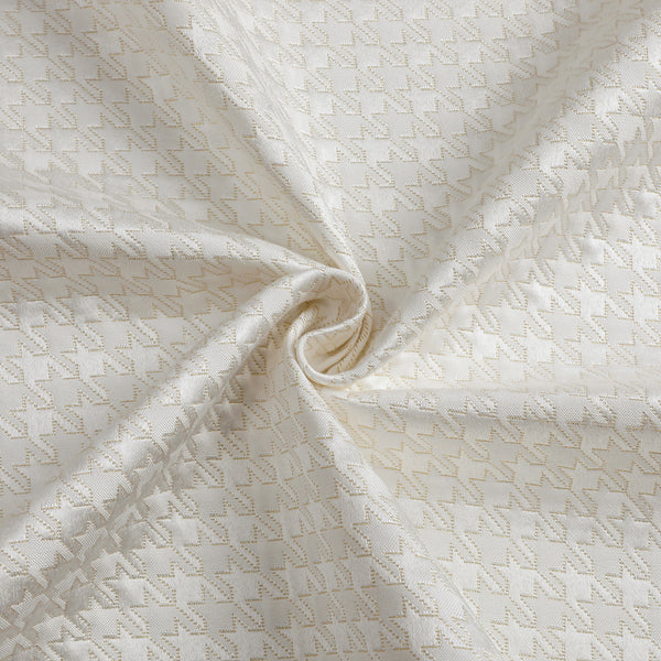 TC1374  White Gold Jacquard Houndstooth Tablecloth